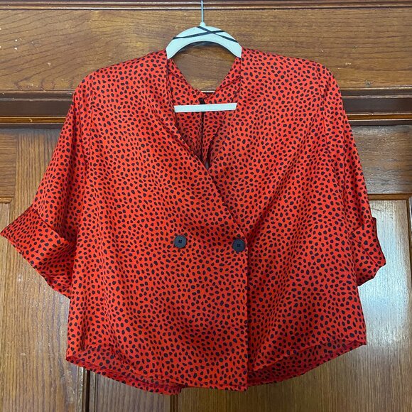 Topshop Red Satin Top (Size 8 US) Like-New - Picture 1 of 7
